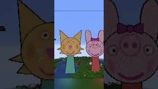 Incredibox Sprunki with Peppa Pig front faces (in Minecraft)