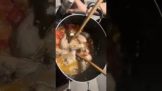 i&rsquo;m making Kinamatisang manok, oil, onion, garlic, tomatoes, fishsauce, magicsarap, bokchoy&hearts;️ 