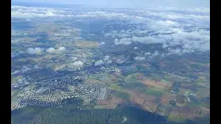 Beautiful Scene from Flight || Frankfurt City with Clouds || Germany