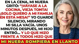 Mi nuera me apartó de la mesa frente a todos  Pero justo después… lo que pasó la hizo llorar