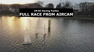 1Metre RC Sailing Yacht Race from Follow Drone Cam