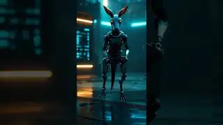 AI Kangaroo Robot With Glowing Red Eyes #ai #robot #shorts
