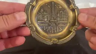 Vintage Brass Paris Ashtray