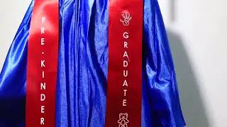 Child royal blue shiny graduation cap gown sets