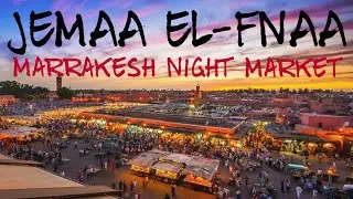 Marrakech Walking Tour Morocco | Jemaa El-Fnaa Square | Night Market | Koutoubia Mosque | 4K 60FPS