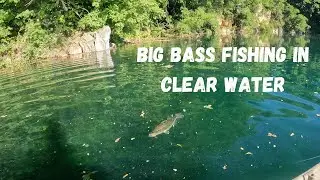 BIG BASS Fishing In A CRYSTAL CLEAR Quarry Pond