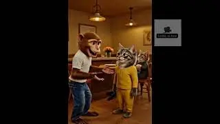 Cat Series - 1 : Seperated Cat Won it's Life !! Monkey's Cameo Appearance!!  #ai #aigenerated 