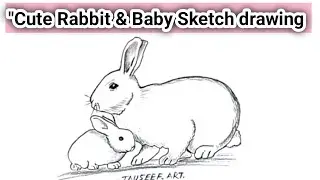 “Cute Rabbit & Baby Sketch Drawing 🐇 | Amazing Pencil Art Tutorial”