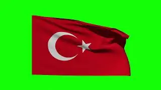 Turkey Flag on Green Screen