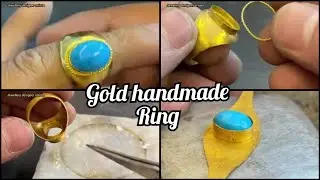 custom sky stone jewelry - handmade vintage gold ring with ruby stone