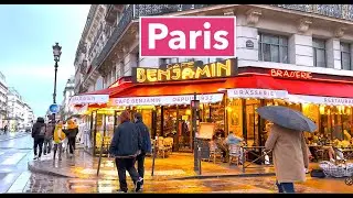 Paris rainy evening walk - HDR walking in Paris - 4K HDR 60 fps