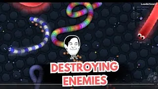 Slither.io Уничтожение врагов | Эпический игровой процесс Slither io #gaming