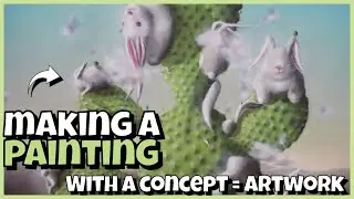 Artist painting the idea of flow state | the painting process | 'Flow state'
