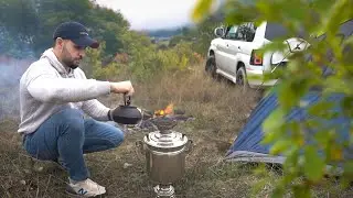 Solo Camping in Calm Autumn Forest [Herbal Tea and Relaxing ASMR]
