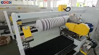 Single shaft big roll foam tape log roll cutting slitting machine