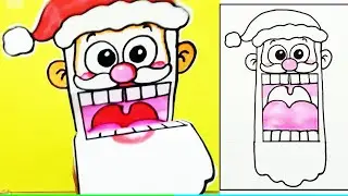 How to Draw and Make Santa Claus Paper Puppet,Folding Surprise