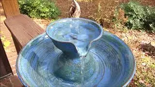 Ceramic Pet Drinking Fountain - Single Bowl Design - Blue Sure Glaze