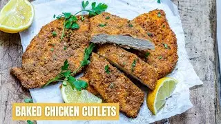 How To Make Chicken Cutlets In The Oven - Baked Parmesan Chicken Cutlets (Keto Recipe) - Blondelish