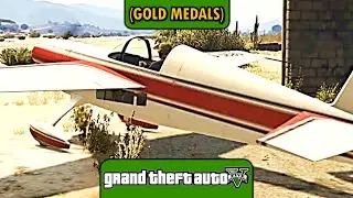 GTA 5 [OLD 100% Walkthrough] - Stunt Plane Time Trial Challenges [Gold Medals]