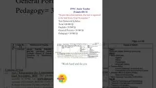 FPSC Junior Teacher Syllabus 2025#fpsc#junior teacher#viralshorts👍