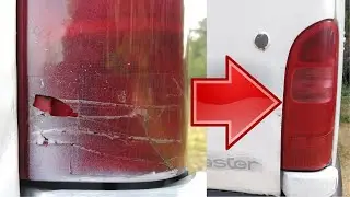 Comment réparer un trou et décoller des traces de peinture sur un feu arrière de Renault Master