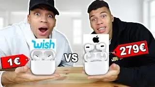1&euro; AirPods Pro VS 279&euro; AirPods Pro !!! (ORIGINAL VS FAKE VON WISH) | Kelvin und Marvin