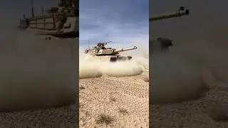 Tank Fire echoes like a rocket in open field😯#military#abraham#tank#usa#army#conflict#army#russia