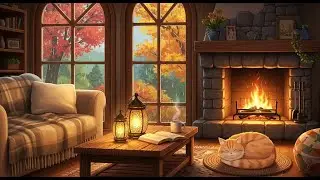 Fireplace Crackling 24/7 ❄️ Cozy Winter Cabin Sounds for Focus & Relaxing