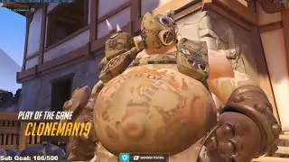 CLONEMAN16 SHOWING HIS ROADHOG SKILL! POTG! [ OVERWATCH SEASON 24 TOP 500 ]