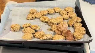 Roast pork,sausage and peanut butter oatmeal dog biscuits 