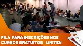 Fila para as inscrições nos cursos gratuitos UNITEN - TV SOROCABA/SBT