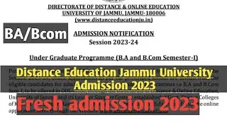 Directorate of distance and online education Jammu University | admission BA/Bcom 2023 cbcs | fees