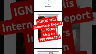 IGNOU Mlis Internship Report #mlis #ignou #internship #report
