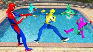 GTA 5 Spiderman Jumping Into Water Swimming Pool &Crazy Ragdolls Fails(Funny Moments) #Ep.1