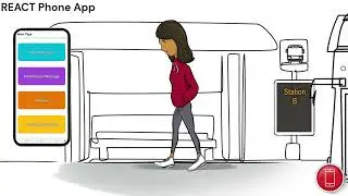 REACT Phone App triggering for accessible bus stop display audio.