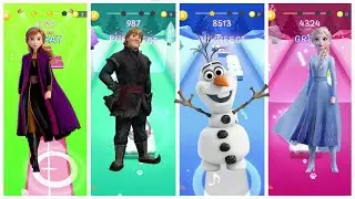 Tiles Hop &ndash; Impossible Rhythm Challenge Frozen 2 Elsa & Anna & Olaf & Kristoff ❄️🔥 #12
