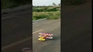 Aero biplano decolando #aeromodelo