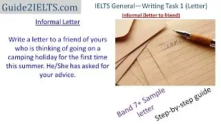 IELTS Sample Letter (Informal) (Friend; Camping holiday)