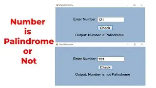Check Number is Palindrome or not with Windows Form in C#