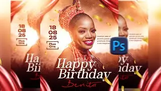 ✨ How to Design a CINEMATIC Birthday Flyer in Adobe Photoshop (PSD Included)