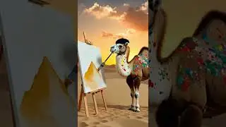 CAMEL PAINTING 🎨 🐫 #funny #funnyanimal #cute #funnymusic #music #animals
