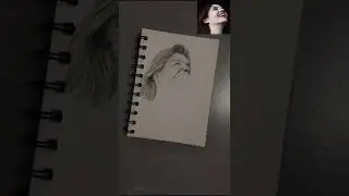 The drawing of a young woman smiling and looking upwards #shorts #viral #art