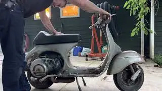 First start 42 Year Old Vespa P200 Engine in a 1966 Allstate Blue Badge