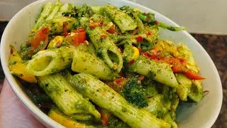 Veg Penne Pesto Pasta | Easy Restaurant Style Pasta at Home 🍝