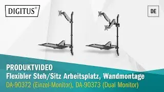 DIGITUS&reg; Flexibler Steh/Sitz Arbeitsplatz, Wandmontage (DA-90372, DA-90373)