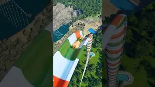 Conquering the most Amazing Waterslide ever 🚀😱 - Planet Coaster 2 #shorts