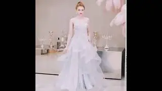 Illusion Grey See-through Evening Dresses 2019