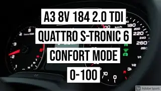 0-100 Audi a3 8v 184ch stronic quattro - ESP on