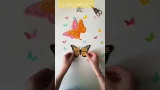 Paper Art and craft (making kids room wall decor butterfly tutorial)easy tutorial satisfying video