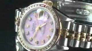 Ladies Ruby Rolex Pearl Watch